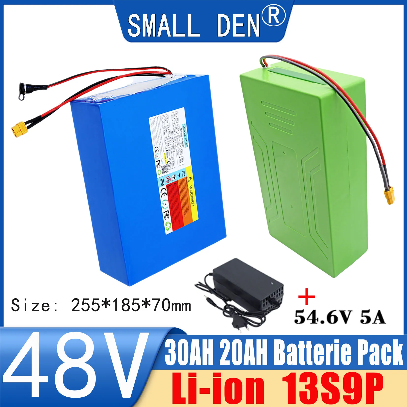 New 48V 30Ah 20AH lithium battery pack 13S9P 1000W 1500W high-power 30A 20A BMS With portable waterproof box XT-60