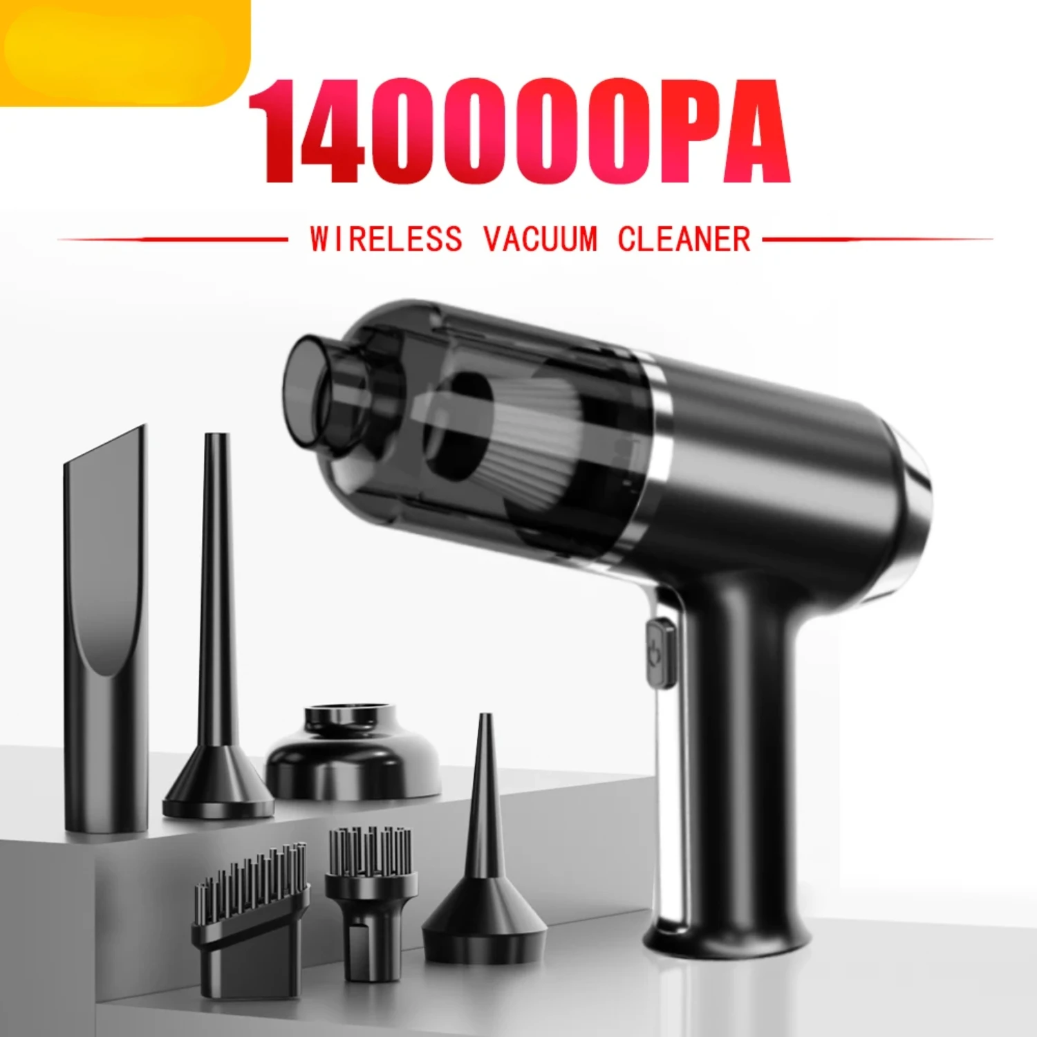 Powerful Mini Wireless Car Vacuum Cleaner: Convenient Handheld Appliance with 140000PA Super Strong Suction - Portable Blower Pe