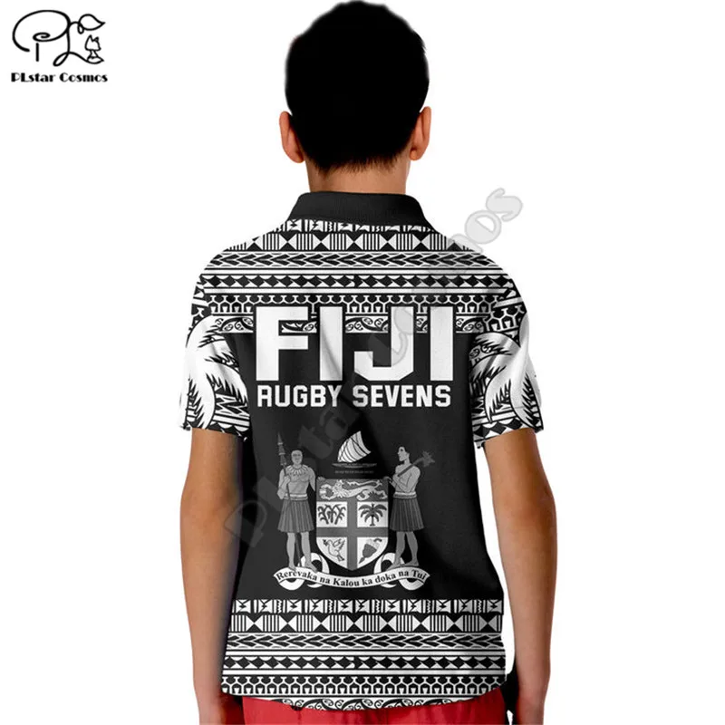 Fiji Rugby Sevens Kid Polo Shirt Simple Style 3D Printed Polo Shirts Boys and Girl Summer Tees Tops