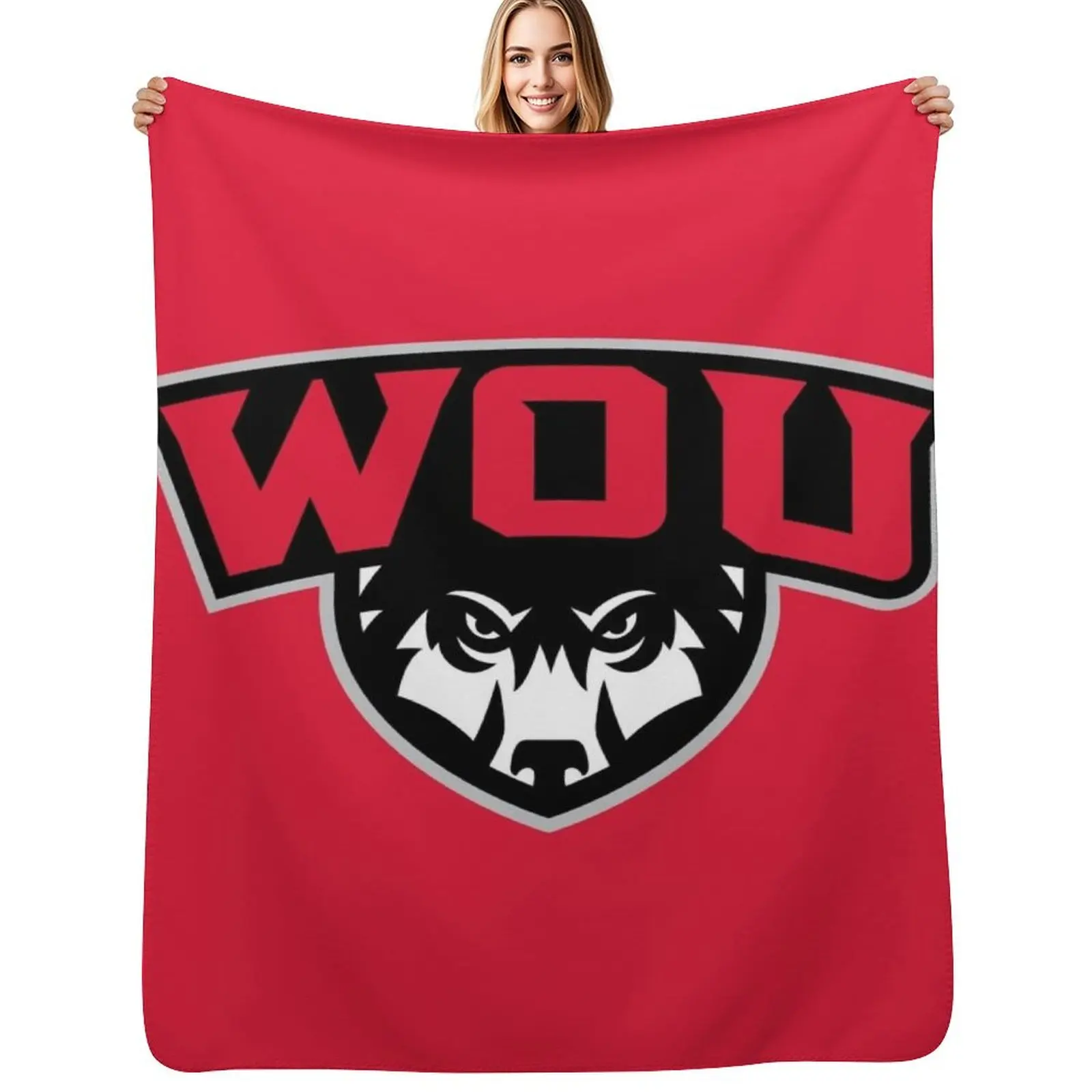 

Western Oregon University Throw Blanket Long Lasting Soft Plush Blanket for Daily Use
