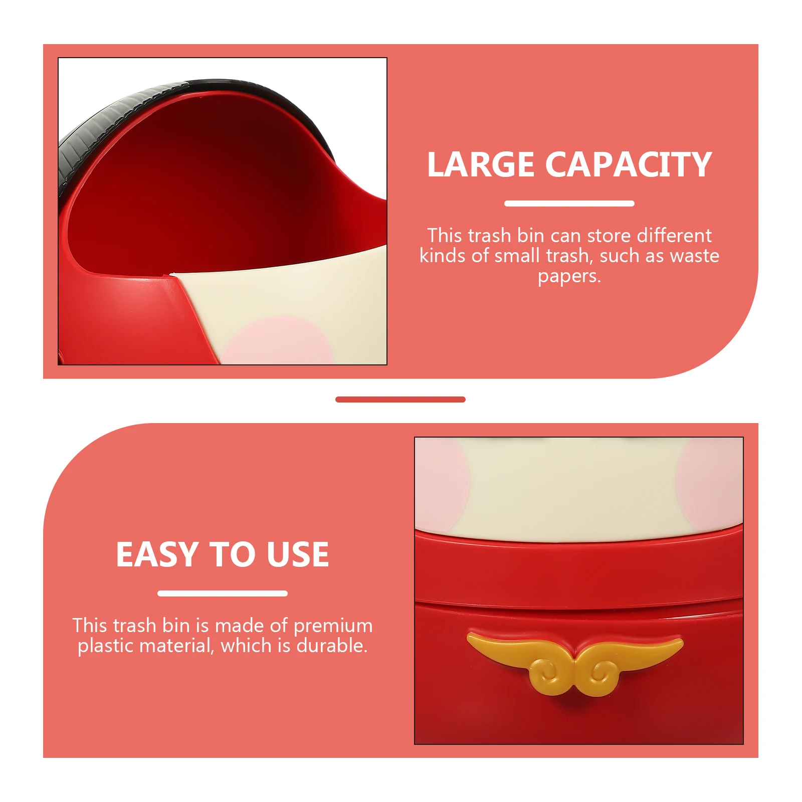 

Small Desktop Trash Can Creative Plastic Storage Bin Lovely Trash Holder for Office Bedroom Kitchen Small Garbage Cans