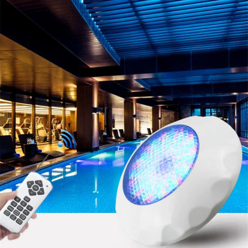 ABS LED Submersible Led Pool Lamps Remote Control Led Pond Light IP68 Waterproof Underwater Light 12V RGB Wall Mounted LED Lamp