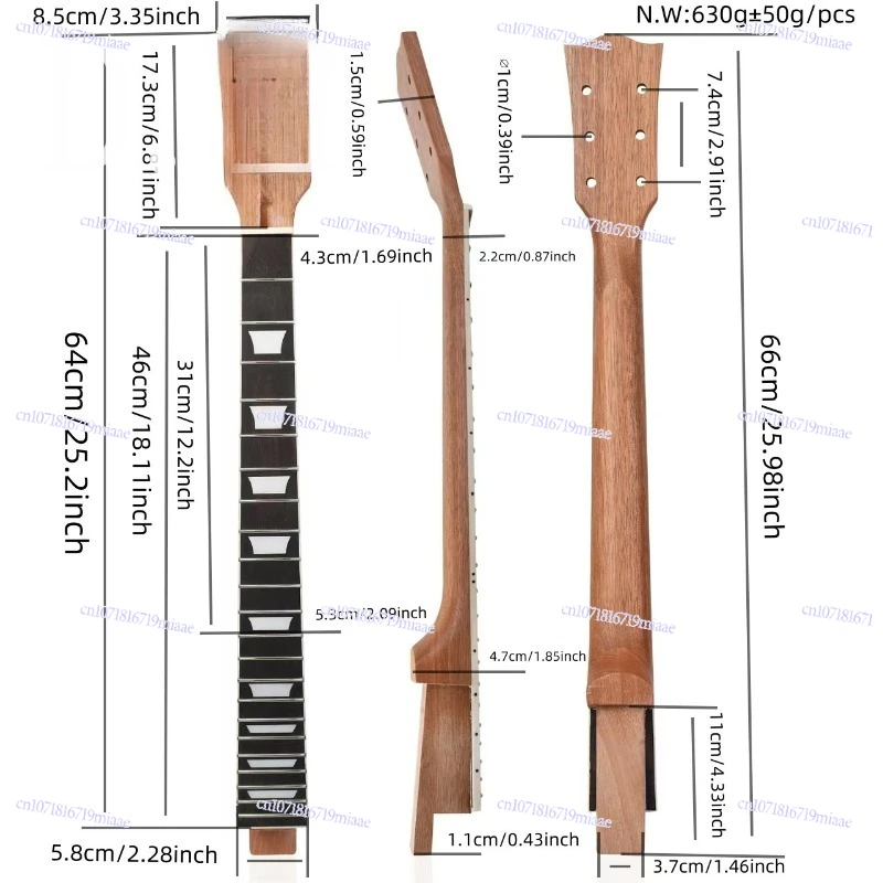 Pin mahogany, rosewood, fingerboard, electric guitar handle, neck (hanging tail insert), headstock