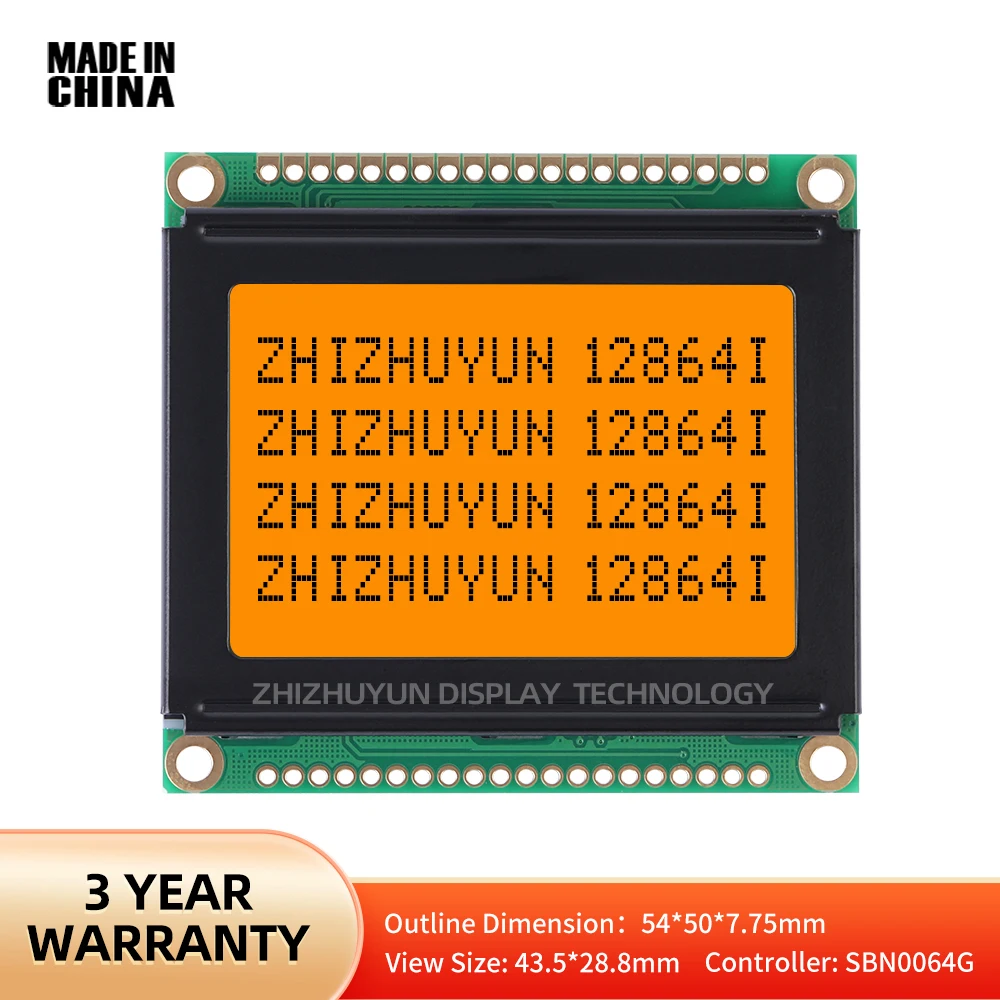 Wholesale Of Spot Goods LCD12864I Orange Light Black Characters 128*64 Controller SBNO064G Industrial Grade LCD Screen