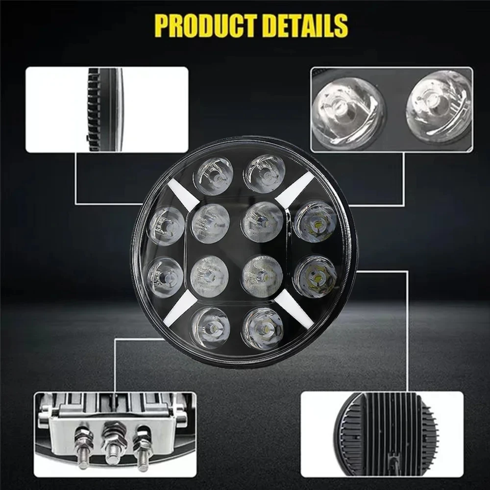 7" 9" Round LED Work Light Spotlight 12V 24V DRL Headlight For Car Motorcycle Truck OFF-Road SUV 4x4 LED Driving Fog Headlights