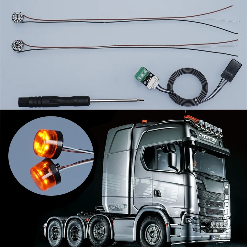 770S The Roof Revolving Light Wick Kit Light Board for 1/14 Tamiya RC Dump Truck SCANIA 770S 8×4 56371 Car Accessories