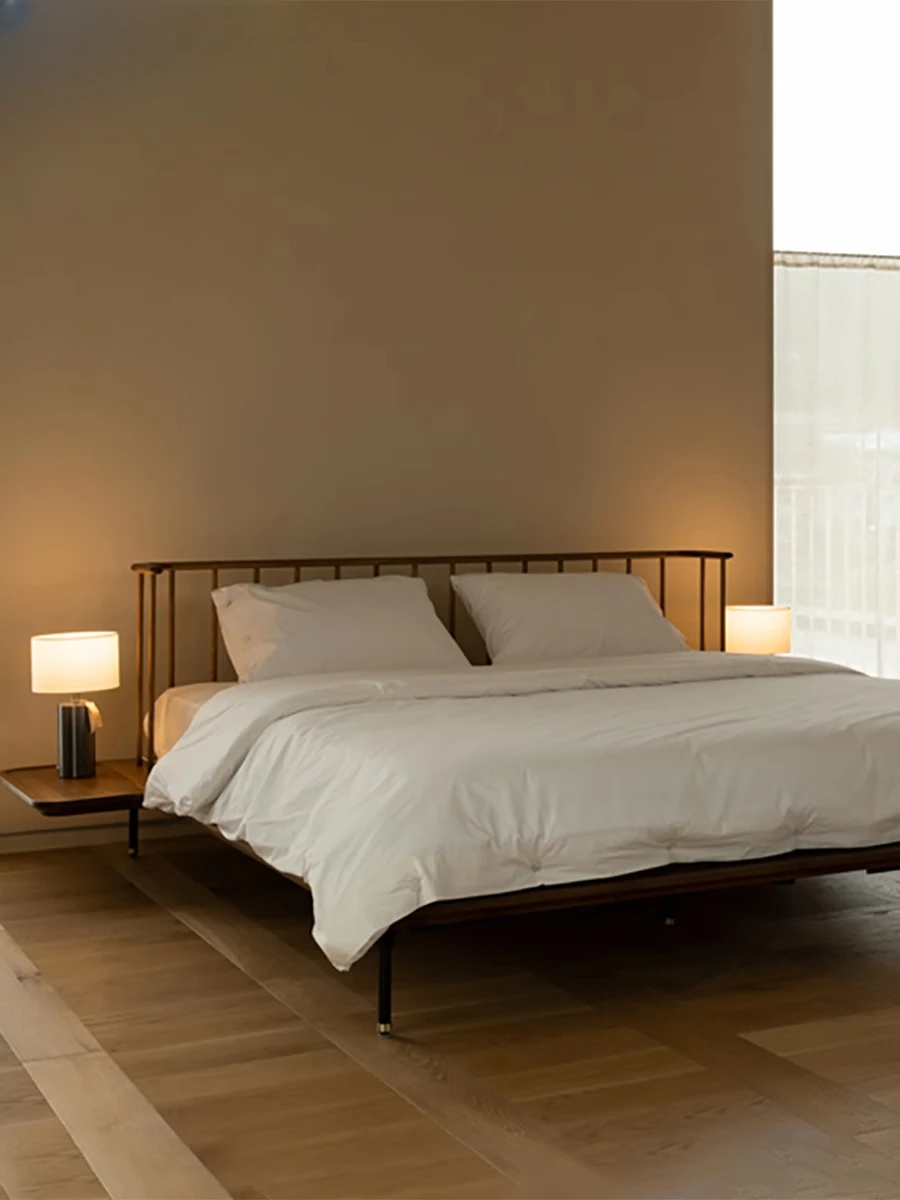 

Nongju, retro style medieval solid wood bed, home master bedroom double bed 1.8m log bed 1.5m original wabi silent wind