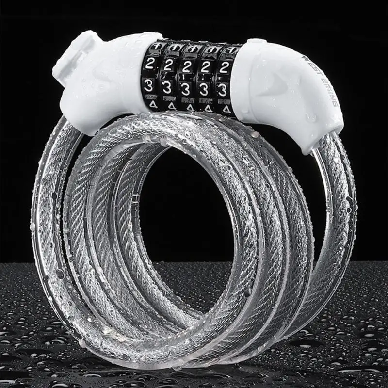 5-Digit Bicycles Lock Cable Lock Combination Lock 120cm Long Cable Lock for Motorcycles Bikes