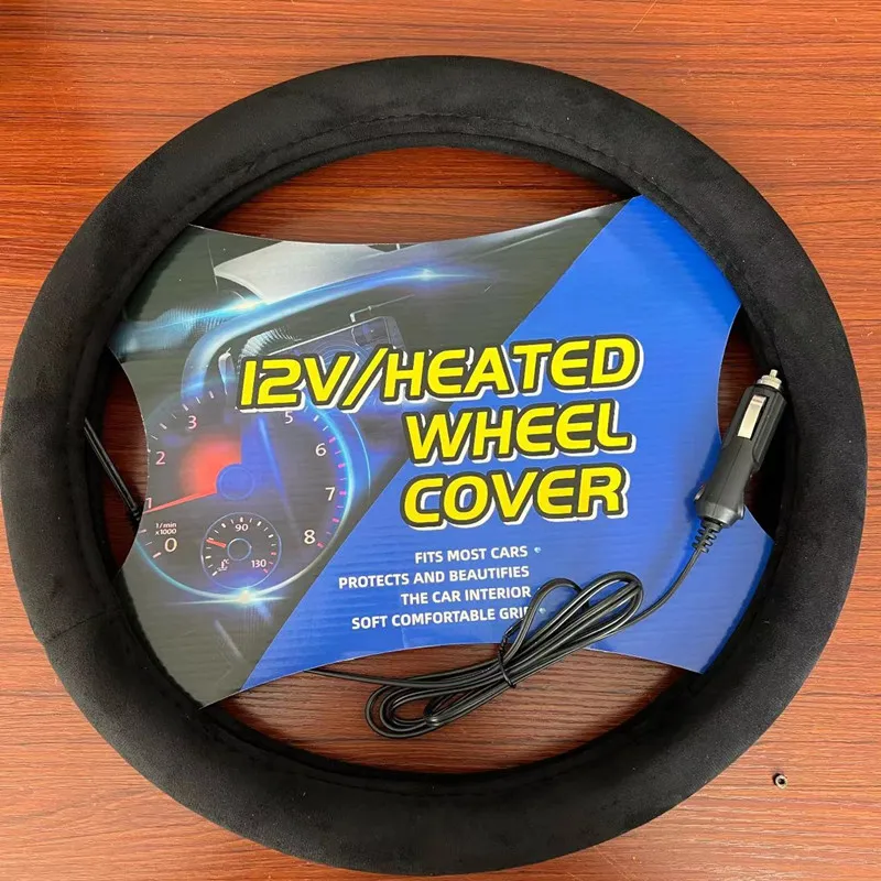 

12V Car Auto Heated Steering Wheel Cover Heating Warm Winter Warm Cover Car Steering Wheel Cover