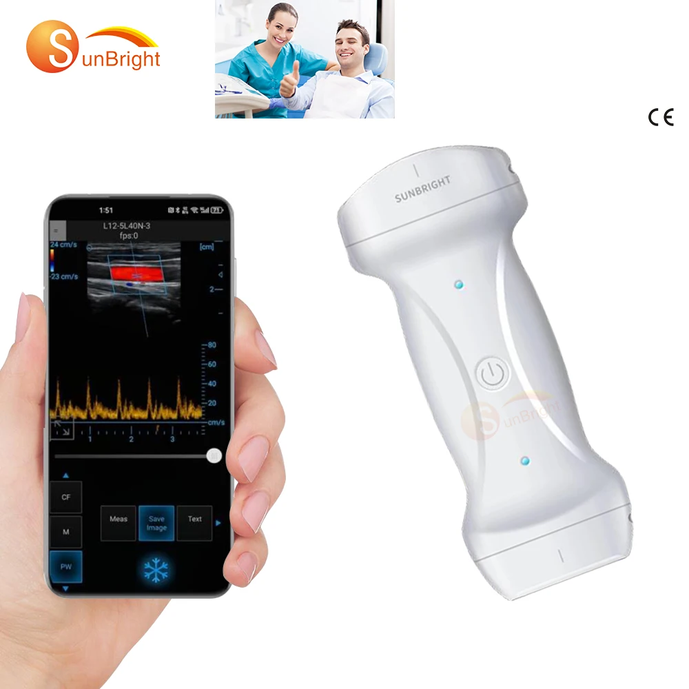 3 In 1 Wireless SUN-D6 Convex Linear Phased Array Probe Lowest Price Pocket Handheld Ultrasound