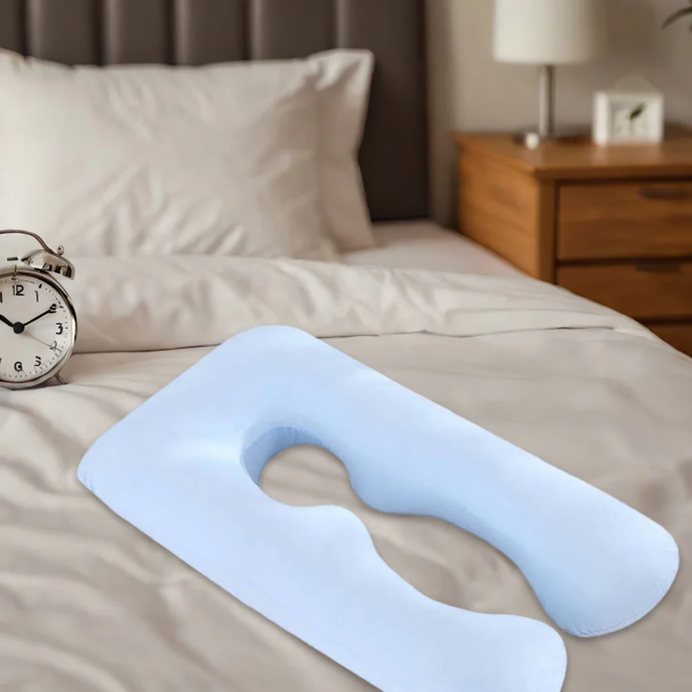 

1pc Pregnancy Pillow Case U Shape Washable Cover For U-Shaped Sky-Blue Zipper Closure Round Corner Fade Resistant