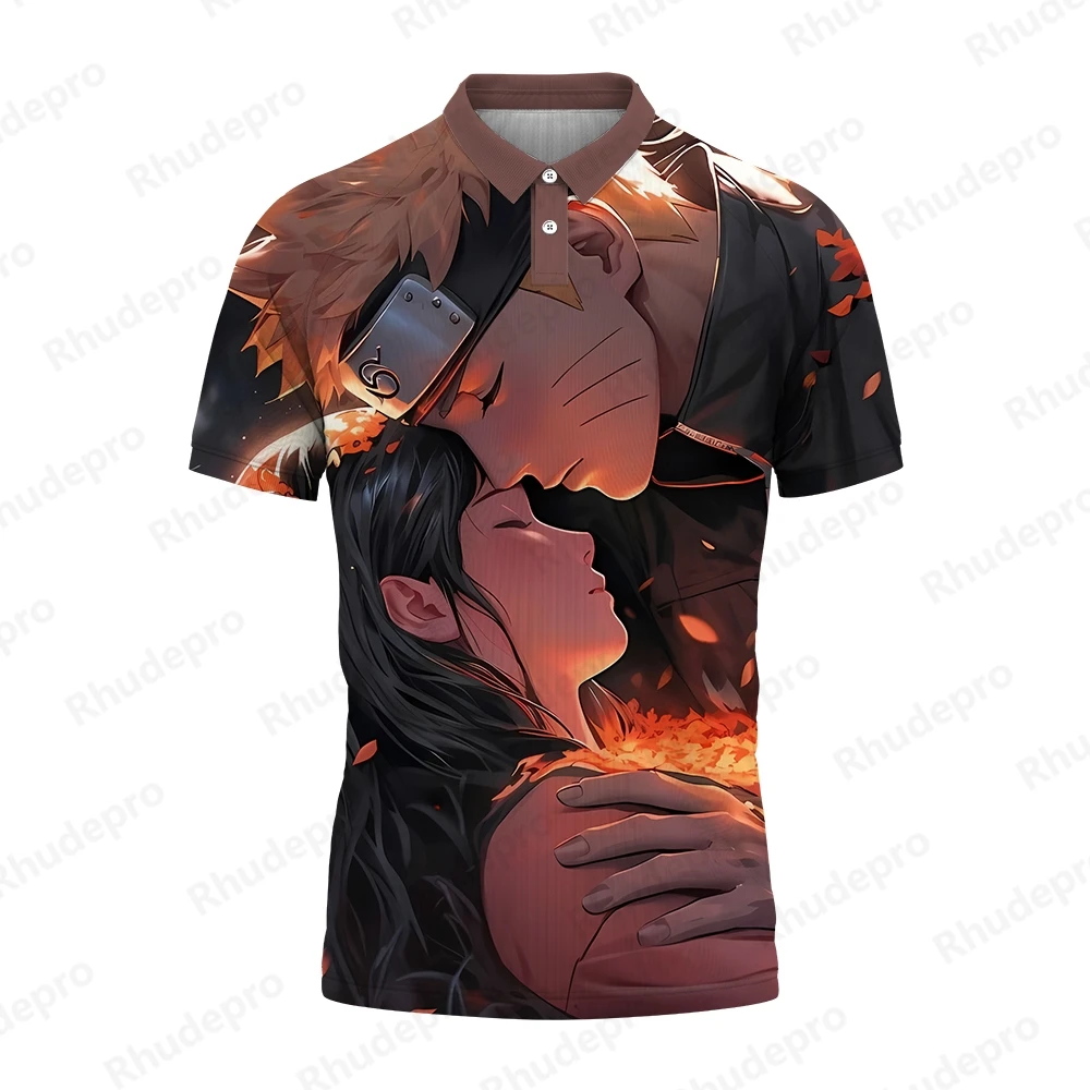 

polo Shirt Naruto Umaki Male Summer Gym T-shirt Man Clothes Men High Street 2024 Harajuku Style 3D Print Couple Outfit