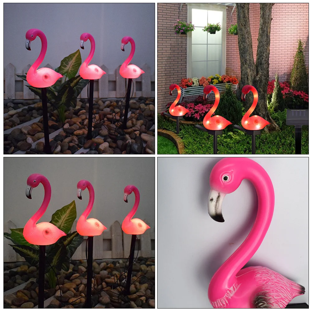 

Flamingo Landscape Lights Outdoor Solar Garden Stake Flamingos for Yard Decoration Plastic Lawn