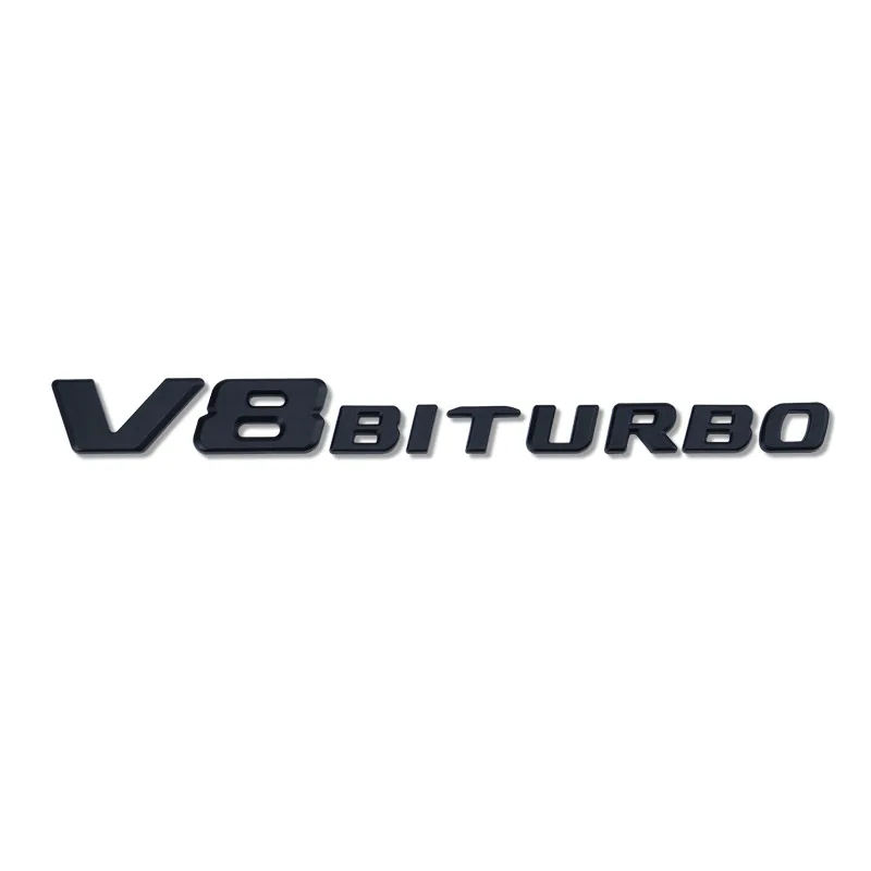 V8 BITURBO Letter Logo Car Sticker for Mercedes Benz Twin Turbo Logo Fender Modification Accessories Label Decorative Decal