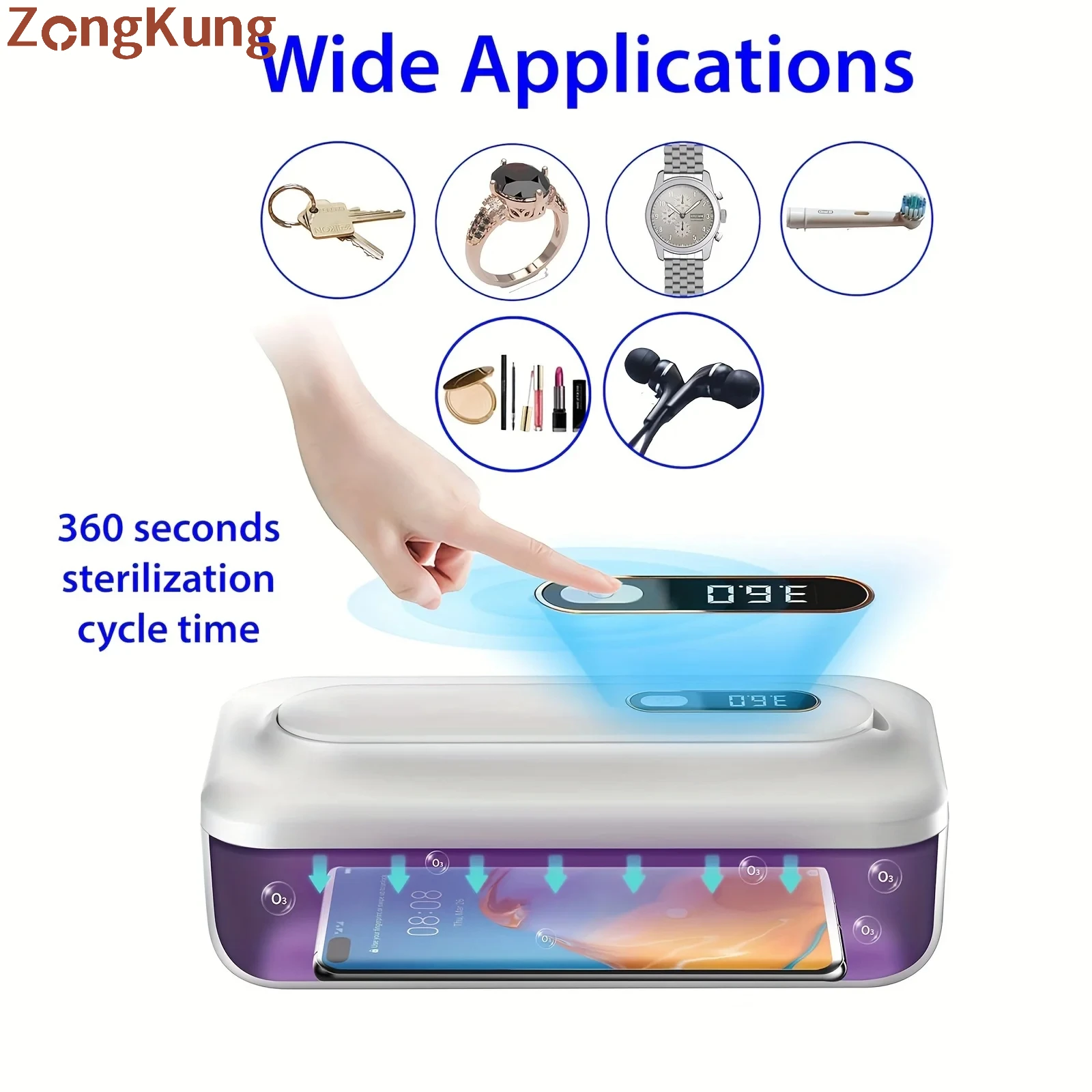 

UV Sterilizer Box 2 in 1Design with Removable UV Light Sanitizer Wand Portable Rechargeable Ultraviolet Light Disinfection
