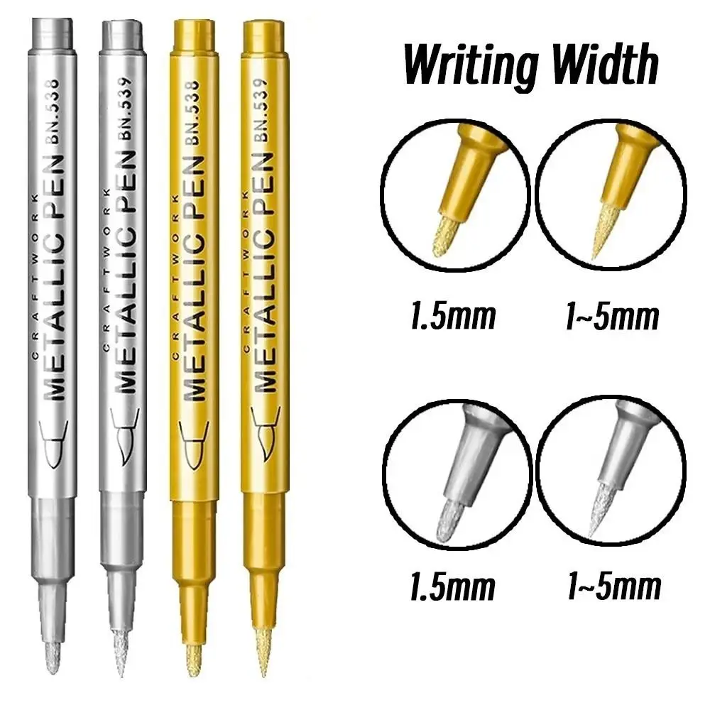 

Новая портативная ручка для рукоделия цвета металлик, жесткая многофункциональная ручка для рисования, ручки для подписи, мягкие цветные маркеры для краски металлик
