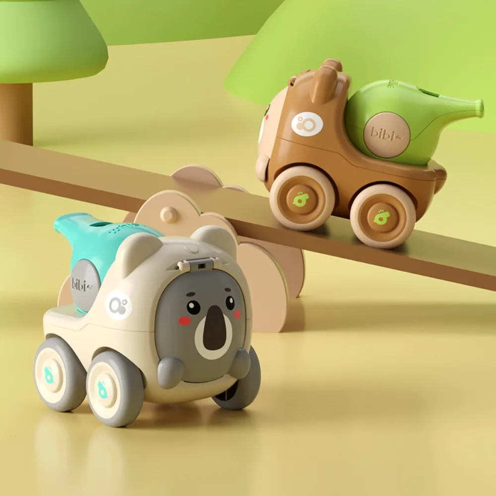 Cute Kids Learning Car Toys Enlightening Inertial Cartoon Animals Whistle Toys Birthday Gift 1 Year Old Educational Toy Boys