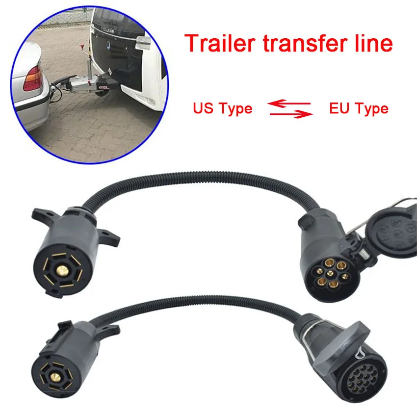 

Адаптер для розетки трейлера RV штырьков для розетки европейского стандарта 7 штырьков для розетки прицепа США Запчасти для трейлера лодки грузовика прицепа