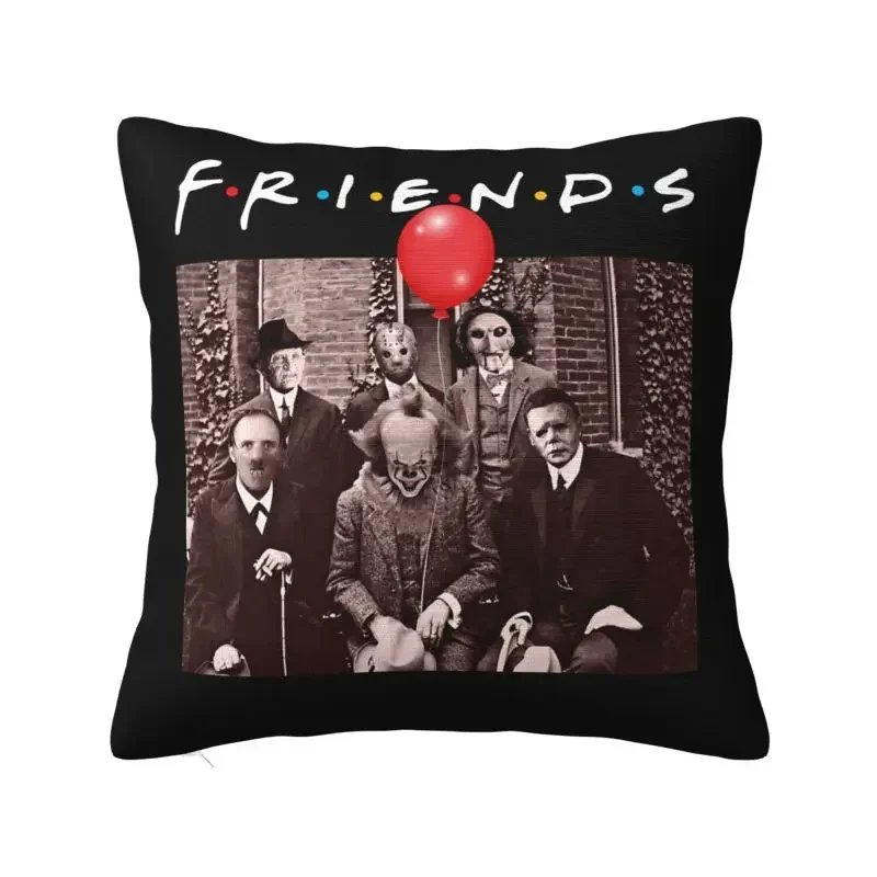 Horror Friends Pennywise Michael Myers Jason Voorhees Halloween Luxury Throw Pillow Covers Bedroom Decoration Cushions for Sofa