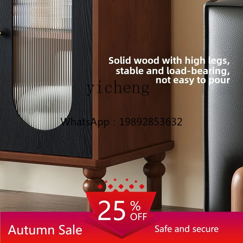 

solid wood dining side cabinet against the wall locker living room wall French retro locker