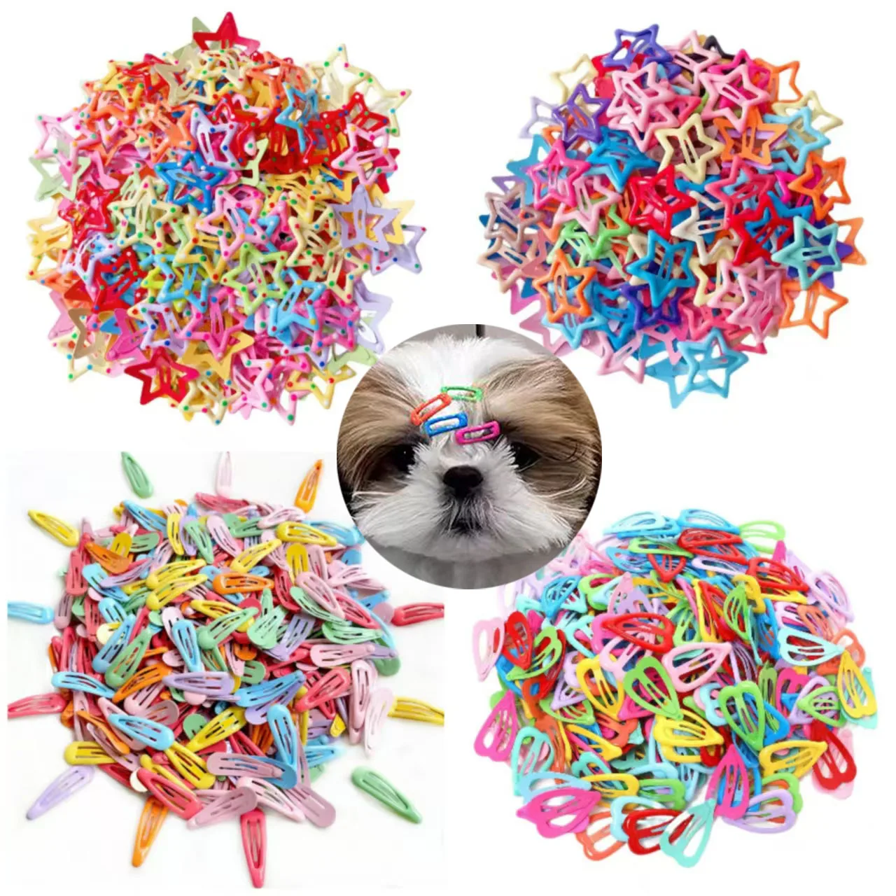 5/10/20/50/100pcs Cute Candy Colors Pet Hairpins BB Clip Cat Dog Hair Clip Pin Accessories Hairgrip Headdress Dog Hair Grooming