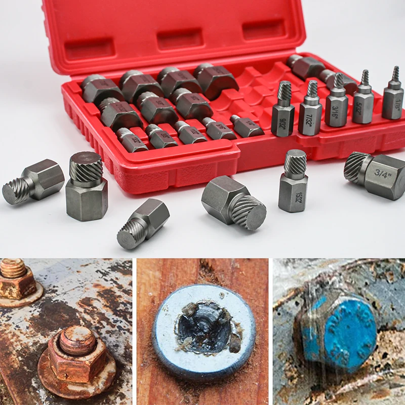 25-Piece Screw Extractor Set,Extractor Set Easy Out Bolt Extractors Bolt Remover for Removing Broken Studs Bolts Socket Screws