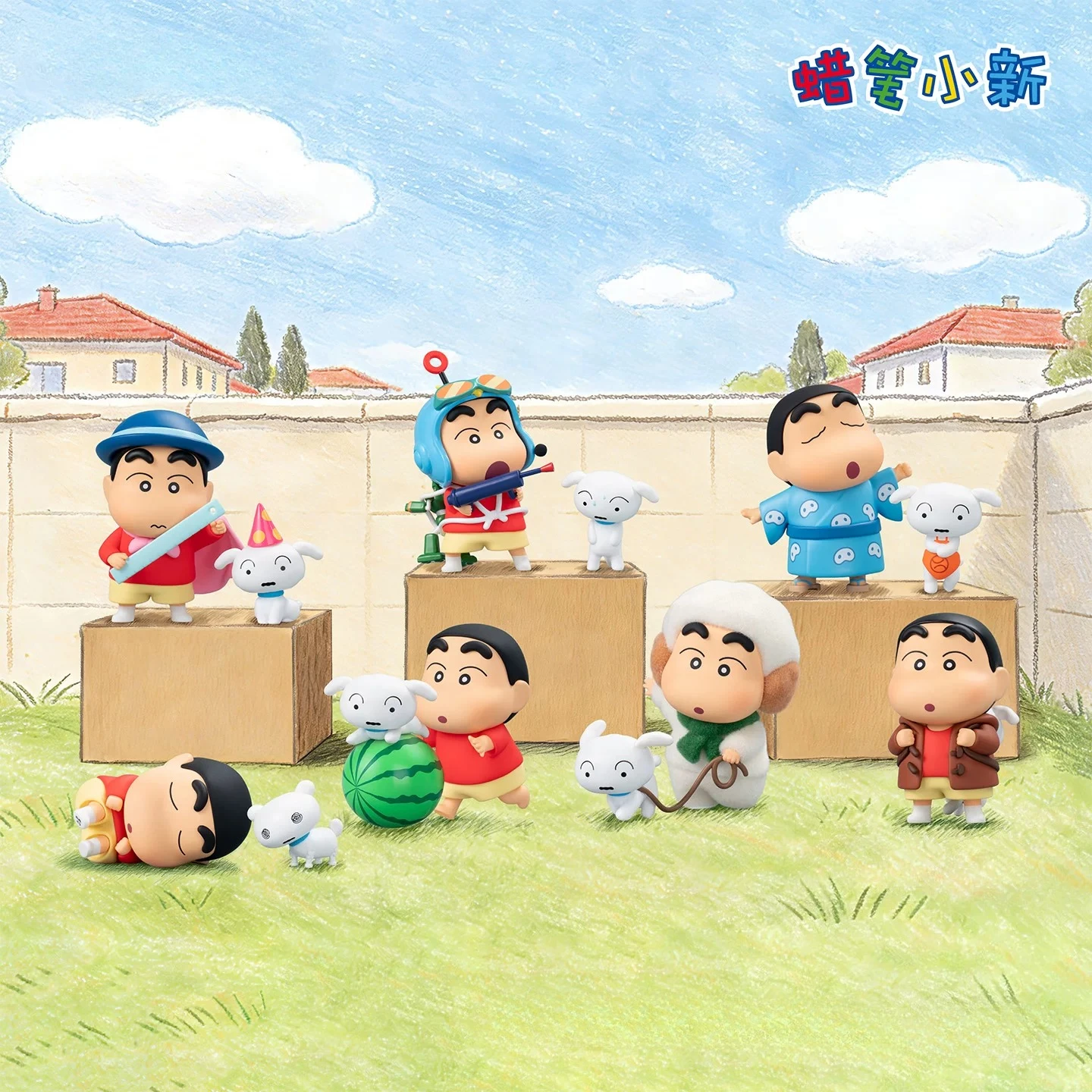 

Crayon Shinchan Retro Shiro Figure Blind Box Anime Peripherals Doll Ornament Model Cute Desktop Decoration Surprise Bag Toy Gift