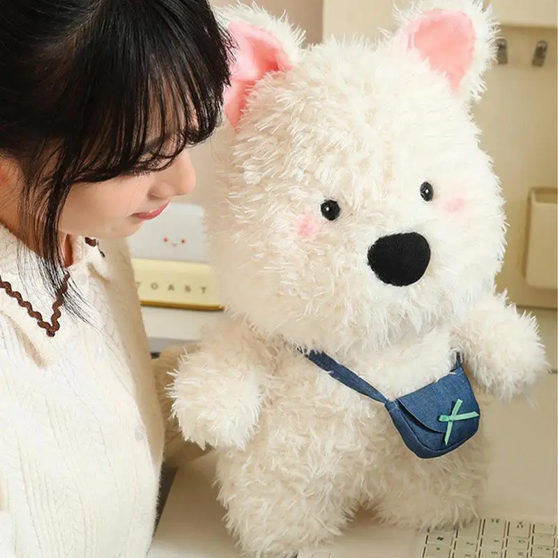 Perro de peluche de 13,7 pulgadas, figura de peluche suave de las tierras altas, muñecos de peluche huggable para niños y niñas, decoración del hogar para