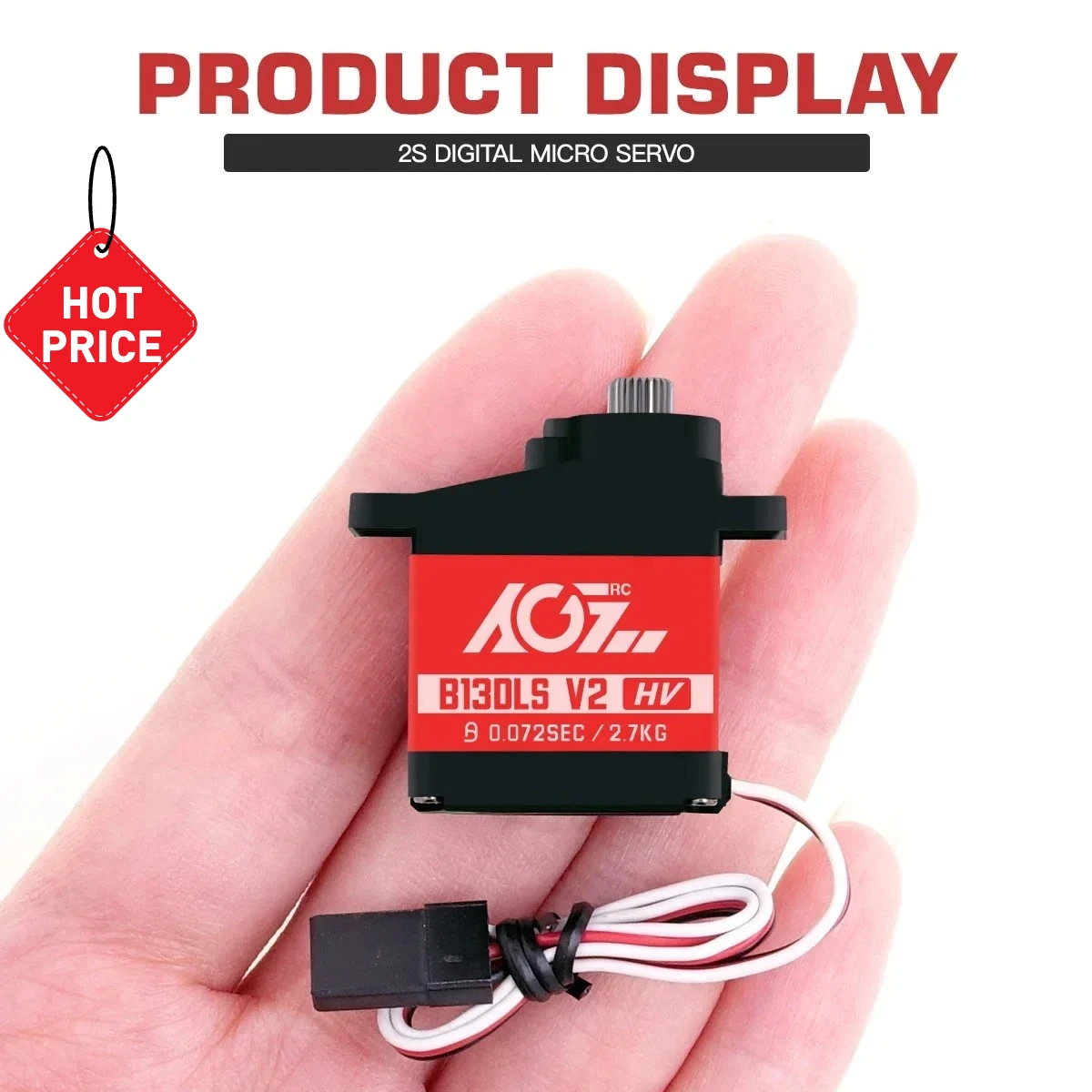 

Hot AGFRC Programmable B13DLS V2 0.08Sec Super Fast 2KG Digital Micro Servo Motor For 1/24 Scale Crawler 400/450 Size Helicopter