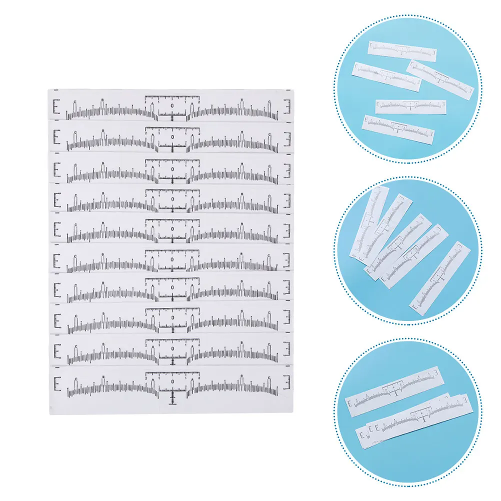 

130 Pcs Eyebrow Ruler Disposable Adhesive Guide Measure Tool Transparent Stickers For Symmetrical Eyebrows
