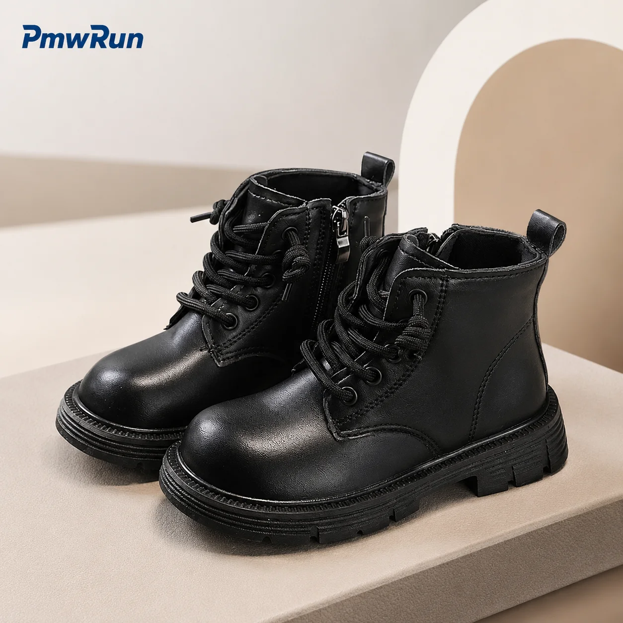 

PU Leather Autumn Boots For Children Platform Waterproof Boy's Girl's Fashion Boots Anti-slippery Soft-soled Kid's Ankle Boots