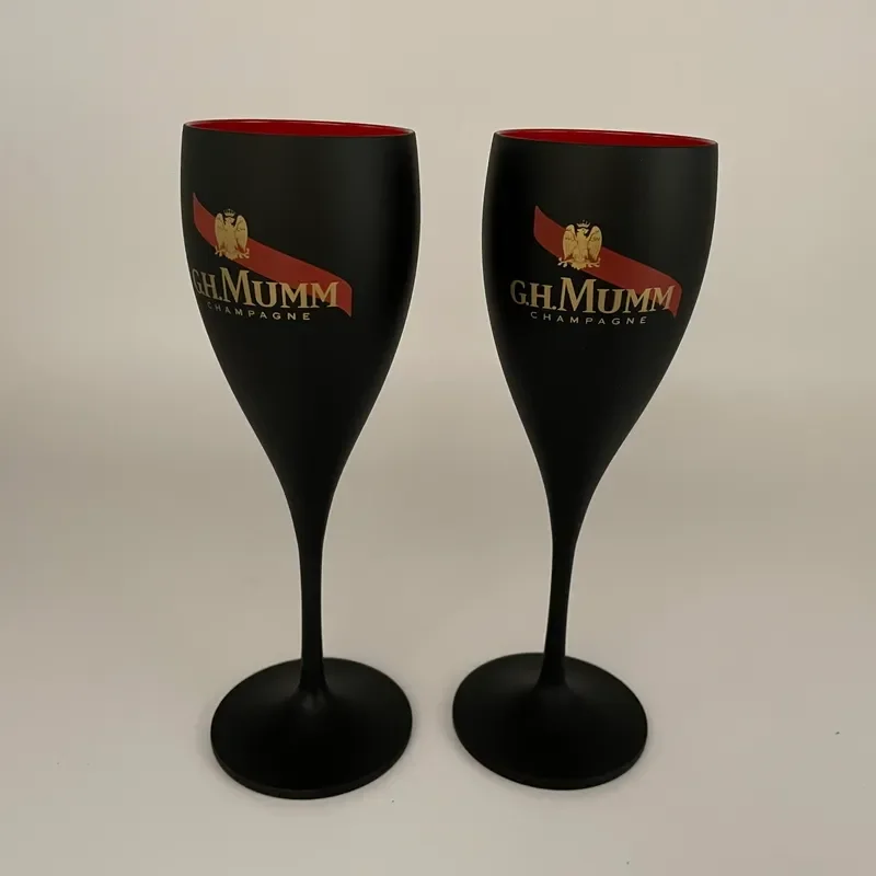 Black Acrylic Goblets Cup Champagne Glasses