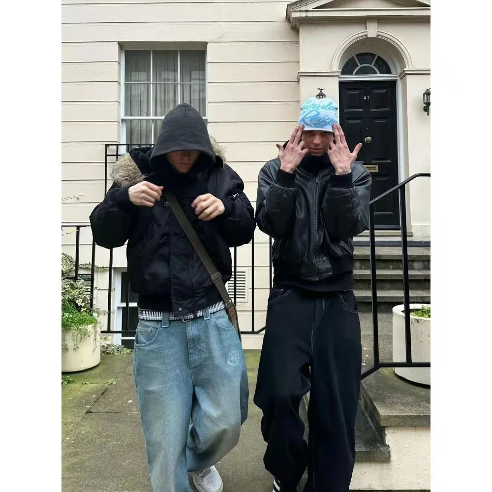 

American Style High Waist Men's Casual Jeans Baggy Loose Straight Leg Hip Hop Trend Cotton Comfortable Autumn Leisure Pants