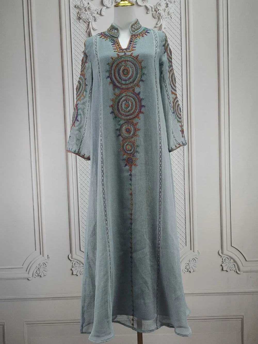 Ramadan Morocco Kaftan Muslim Abaya Women Embroidery Long Robe Party Dress Vestidos Saudi Jalabiya Eid Modest Dresses Abayas