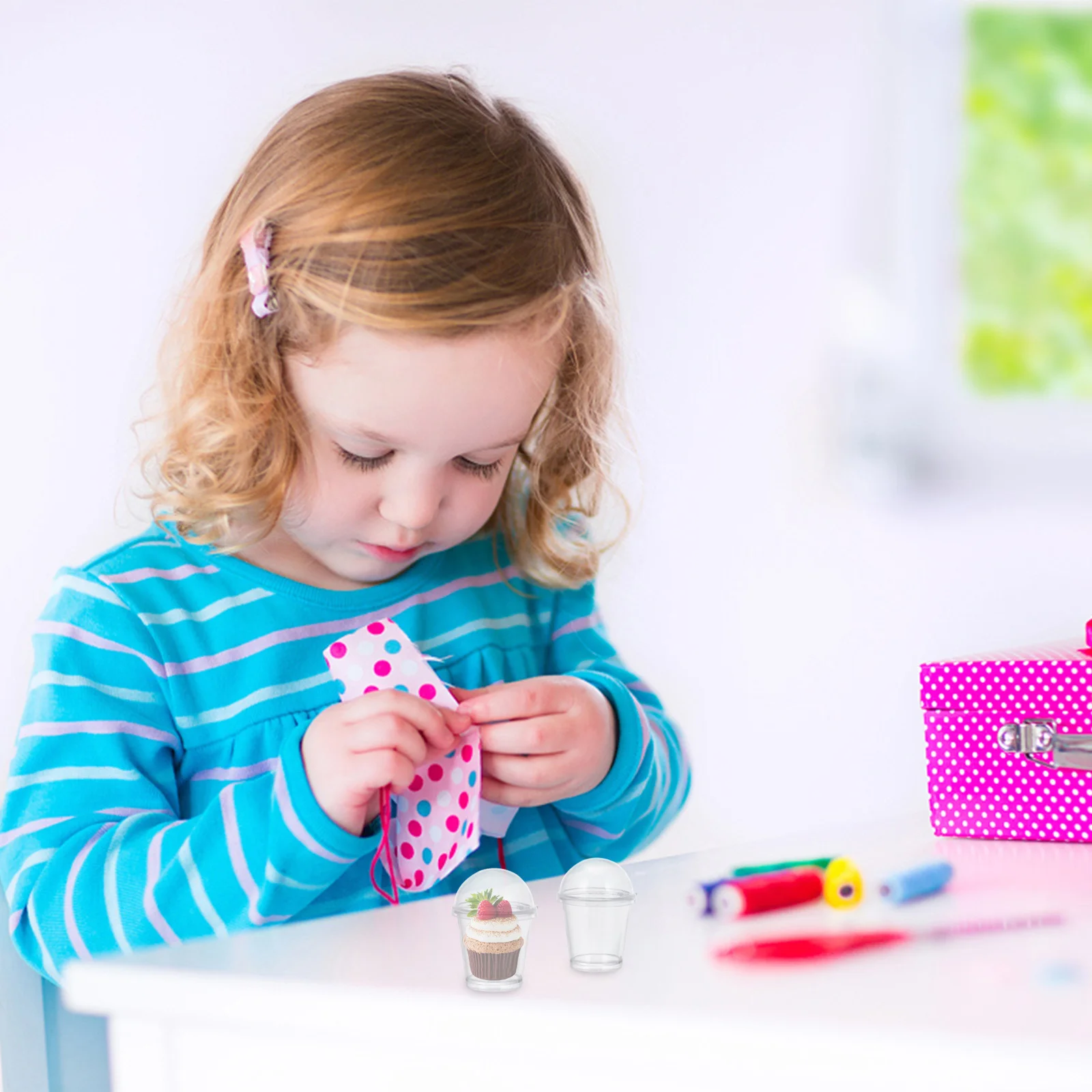 20Pcs Creative Mousse Cup Mini Desktop Decor Kids Kitchen Accessories Mini House Props Breakfast Tool Props Simulated Cup