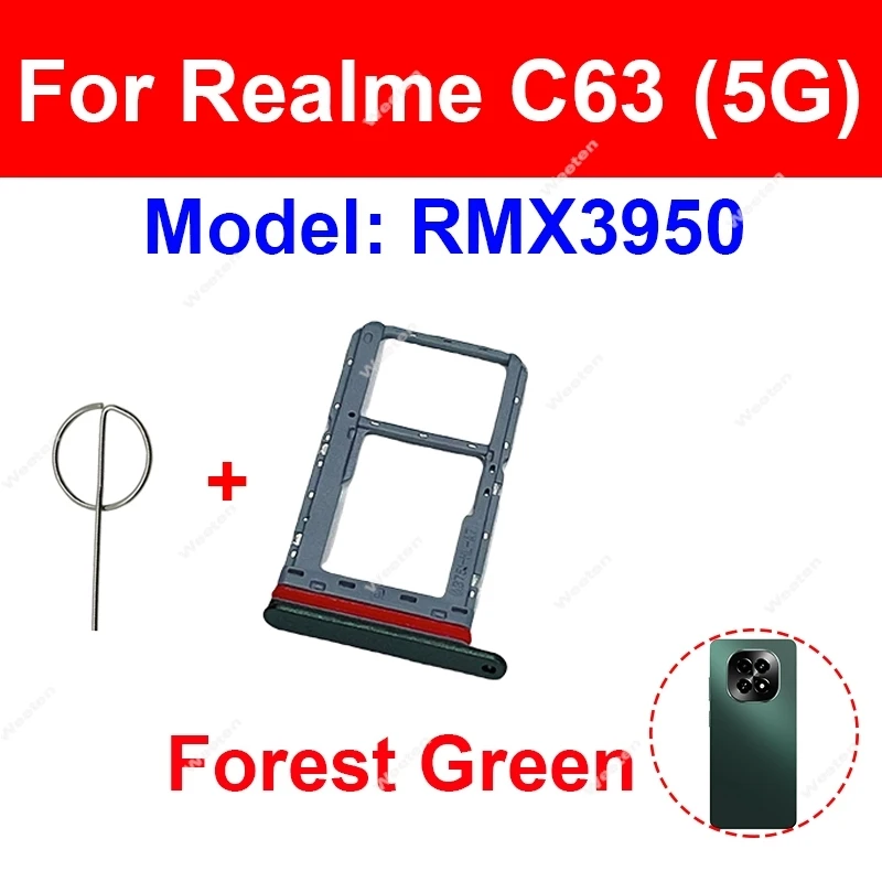 Sim Card Adapter For Realme C61 C63 C65 C67 4G 5G SIM Card Tray SIM Card Tray SIM Card Holder Reader Slot Parts
