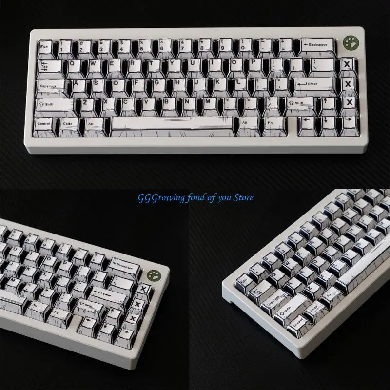 

H9EB 149pcs Черно -белый граффити -клавиш