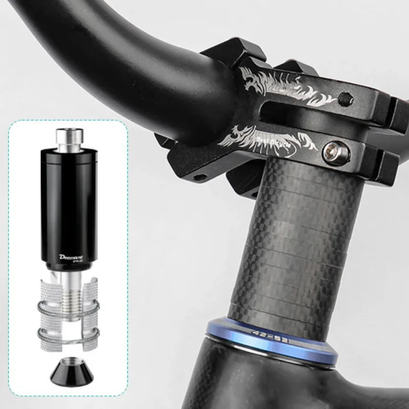 Bicycle Handlebar Stem Fork Stem Height Extender CNC-machined Anodized Alloy Adapter Glossy Carbon Fiber Fork Hidden Riser