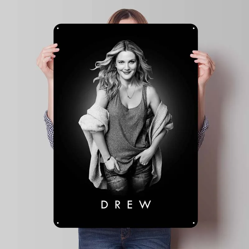 Drew Barrymore Decoration Wall Decor Living Room Vintage Metal Signs for Wall Decoration Celebrity Tinplate Metal Poster Home