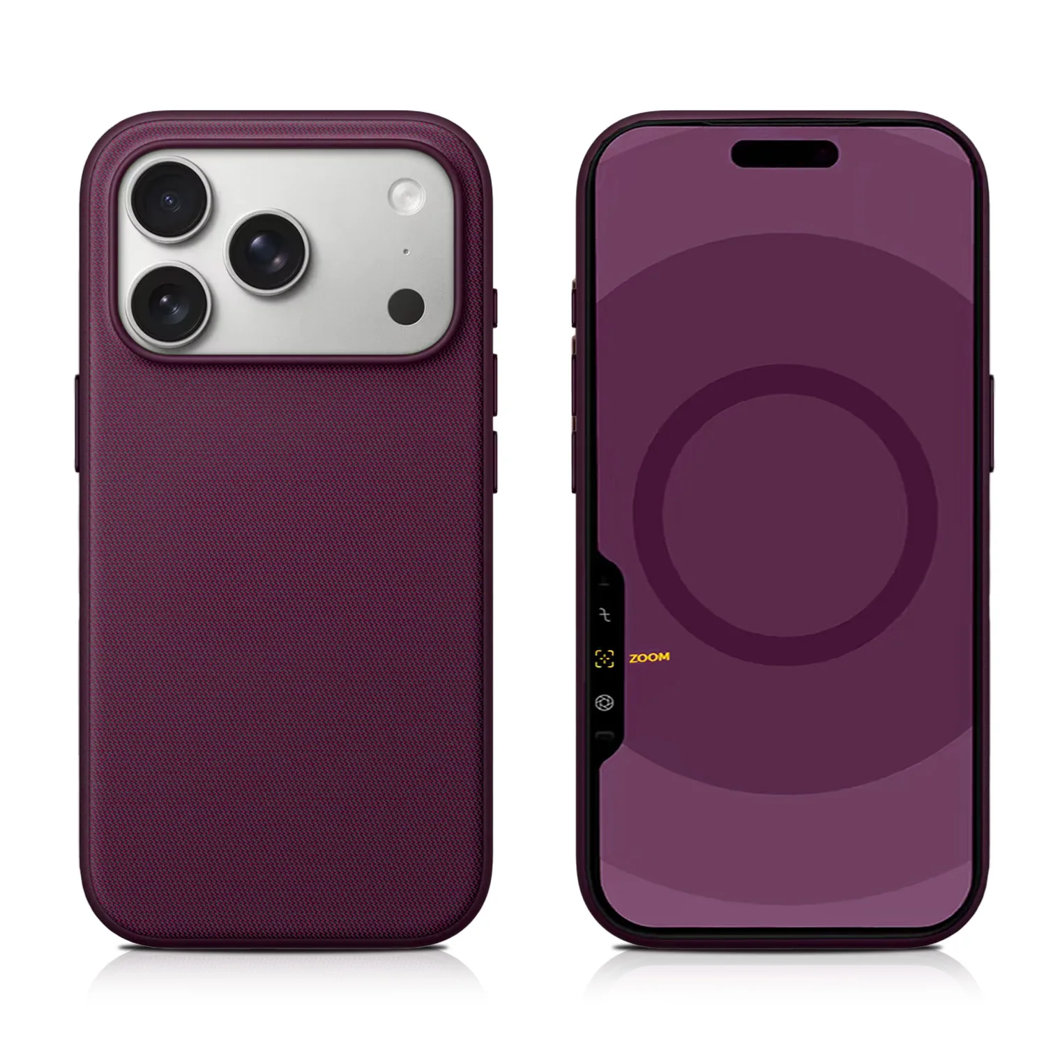 Etui Tech Woven do iPhone 18 Pro Max, 17 Pro Max, 16, 15, 14 – inteligentne animacje, przyciski sterowania aparatem, magnetyczne, bezprzewodowe ładowanie.
