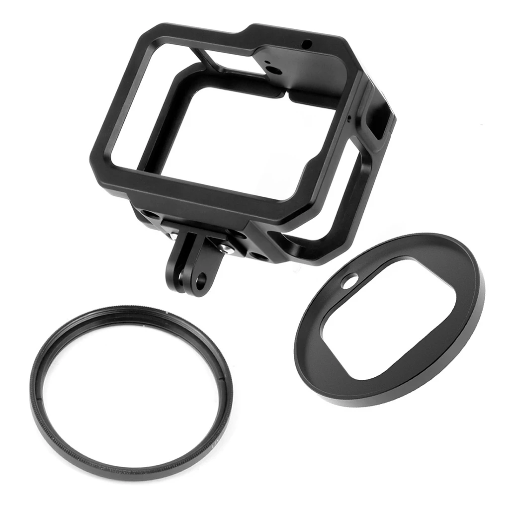 Aluminium gehäuse für Gopro Hero 13 12 11 10 schwarzer Kamera käfig Rig Schutz gehäuse rahmen Form montierter Kalt schuh 52mm Filter halterung – Detail 17