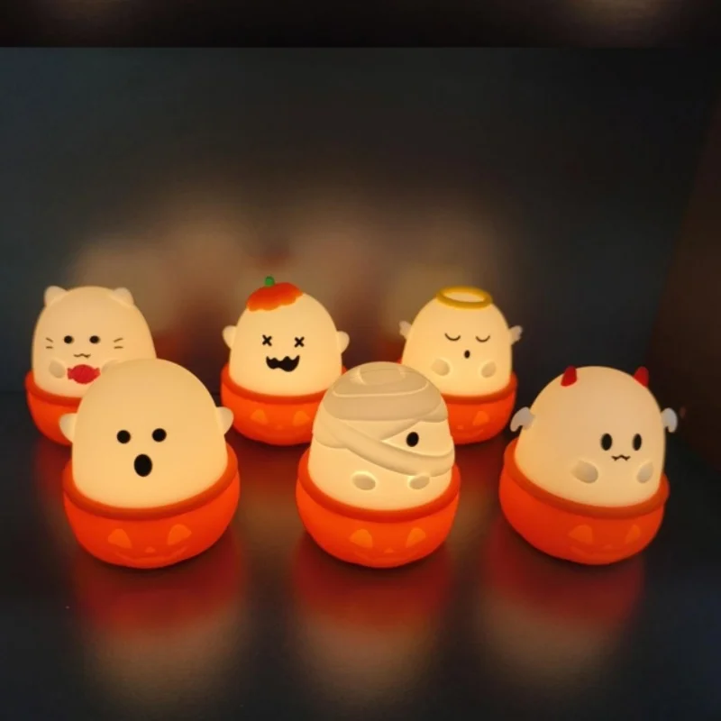 Ghost Halloween Cartoon Pet Sleep Companion Night Light Touch Sensor Led Lamp Usb Rechargeable Kids Bedroom Bedside Light view 4