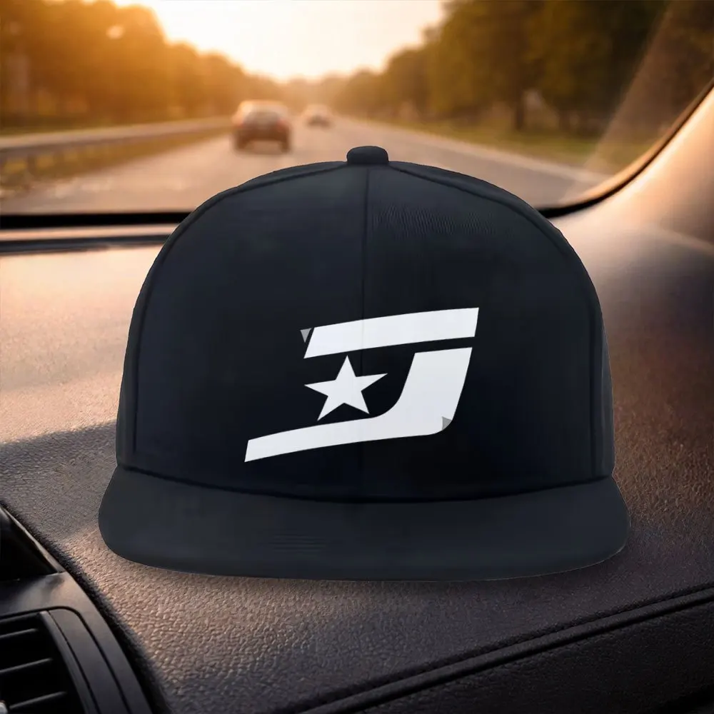 

Unisex Classic Flat Brim Baseball Cap Fashionable Jes Team Star Logo Design Black Casual Hat Suitable for Outdoor Activities