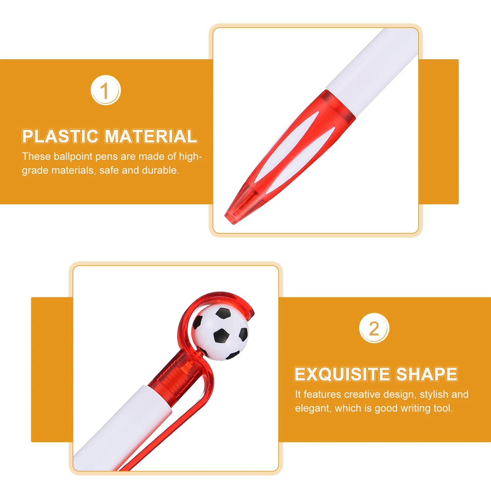 

18 Pcs Plastic Soccer Pen Craft Soccer Design Plastic Smooth Writing Lightweight Office Supplies Party Ball Point Pen Favors
