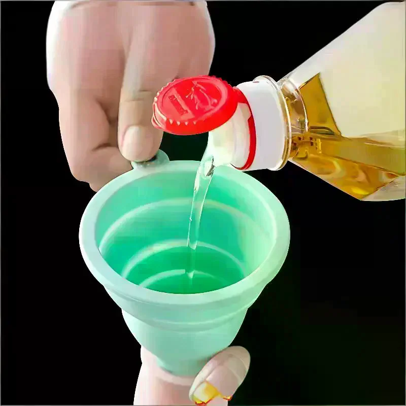 10-Piece Silicone Collapsible Funnel Set, Food-Grade Foldable Filter for Bottles, Perfume Capsules & Fry Oil view 4