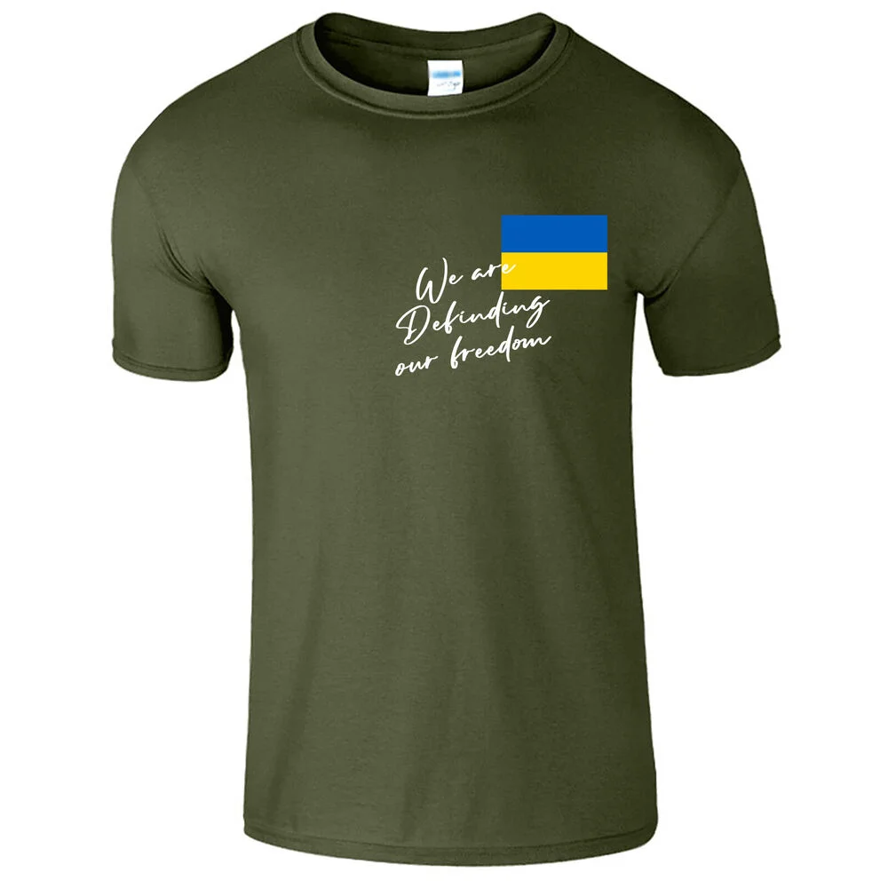 Ukraine Flag Ukrainian Volodymyr Zelenskyy American Men T-Shirt Short Sleeve Casual Cotton O-Neck Summer Shirt