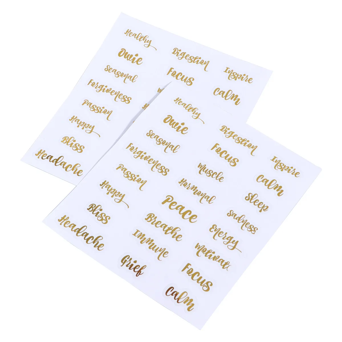 

5 Sheets Adhesive Sticker Labels Essential Oil Bottle Decals Waterproof Long-Lasting for Organizing Decorating