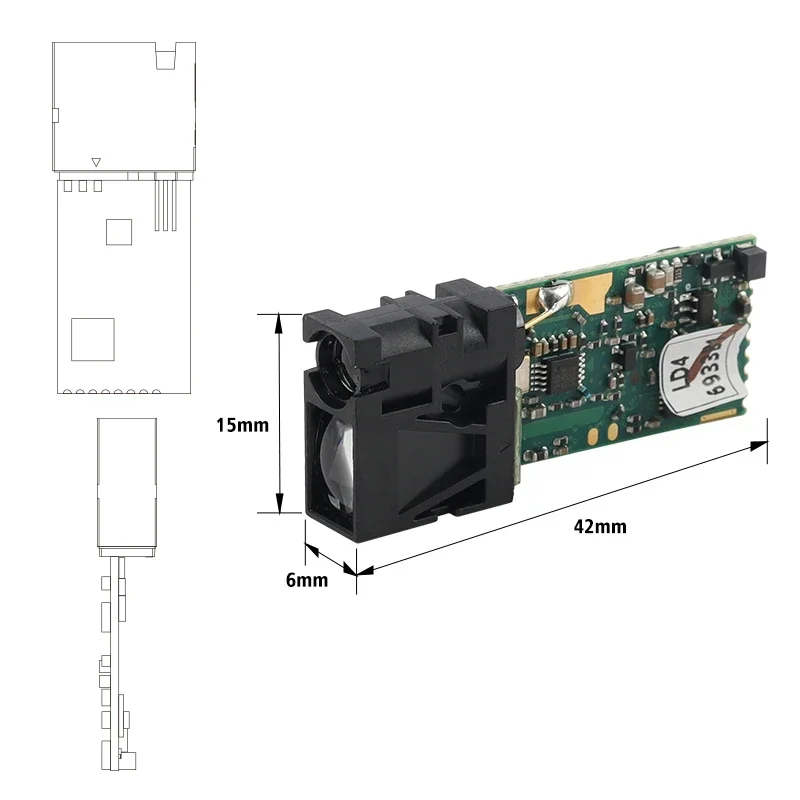 

New 5m Smart Mini Size HEX COMS Measurement Sensor Serial Port Rangefinder Module For Indoor Detection
