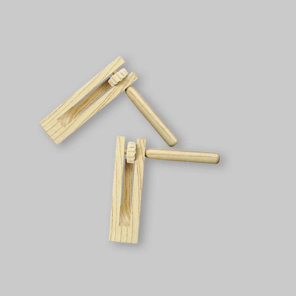 3 個木製カスタネットおもちゃ高品質環境に優しい教育子供楽器ハンドパーカッションシェーカーおもちゃ