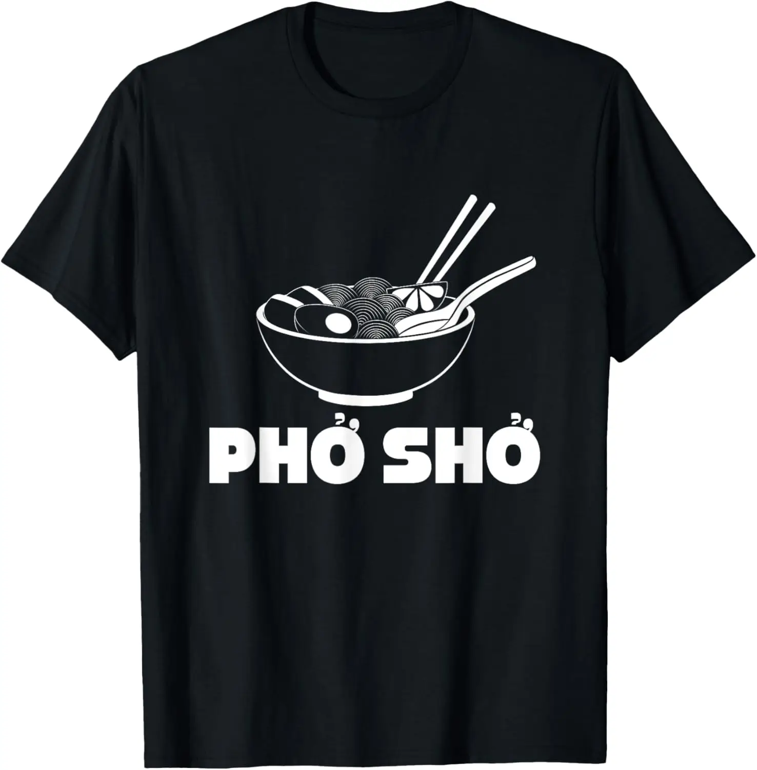 

pho sho - рамэн - лапша - суп - забавный текст - каламбур - дизайнерская футболка